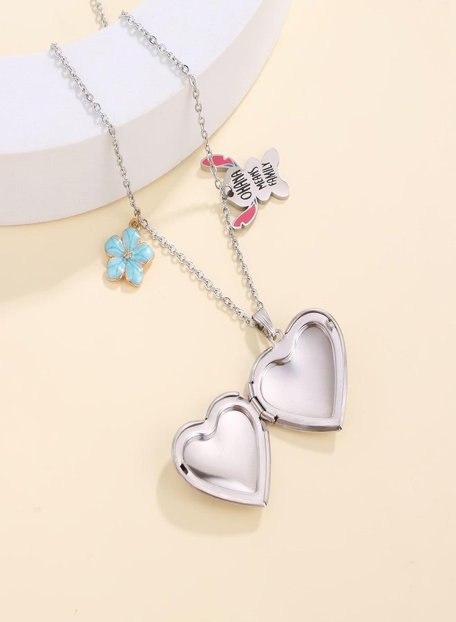 SHBOAZED Love Heart Locket Necklace That Holds Pictures Stitch-Shape Necklace Stuff Gifts Ohana Photo Lockets - Image 3